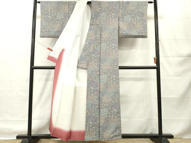 平和屋着物■上質な小紋 宝尽くし草花文 正絹 逸品 DABH8240zy