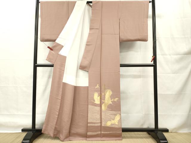 平和屋着物■豪華色留袖 作家物 寿行織 群鶴 金銀糸 正絹 逸品 DABH8241zy
