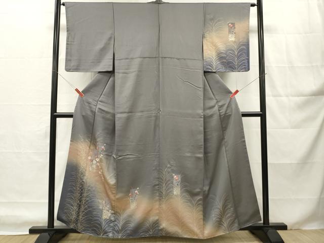 平和屋着物■訪問着 刺繍 短冊草花文 暈し染め 金彩 正絹 逸品 DABH8243zy