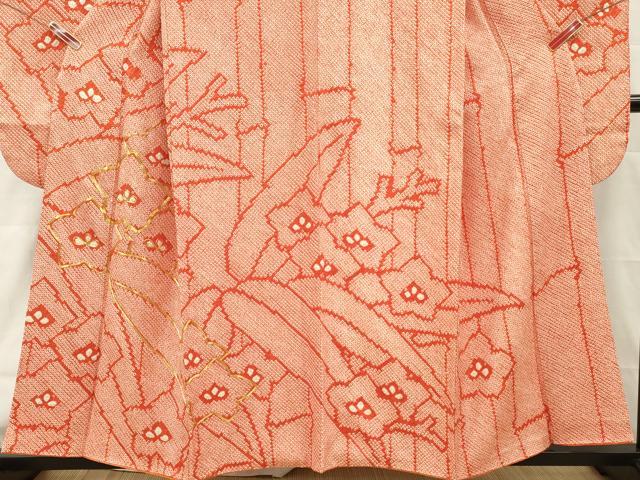 平和屋着物■豪華振袖 駒刺繍 総絞り 笹竹花文 正絹 逸品 DABH8245zy