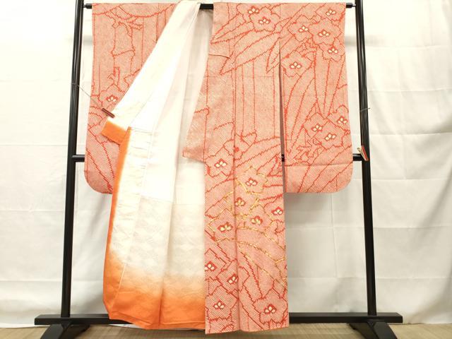 平和屋着物■豪華振袖 駒刺繍 総絞り 笹竹花文 正絹 逸品 DABH8245zy
