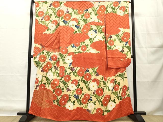 平和屋着物■豪華振袖 駒刺繍 雲取り菊文 金彩 正絹 逸品 DABH8246zy