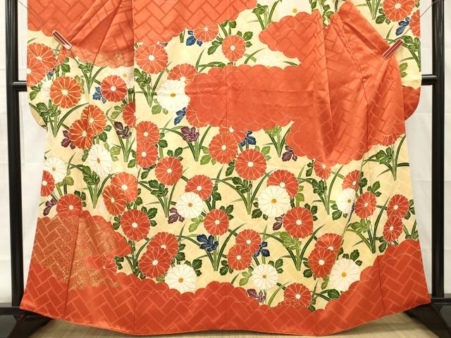 平和屋着物■豪華振袖 駒刺繍 雲取り菊文 金彩 正絹 逸品 DABH8246zy