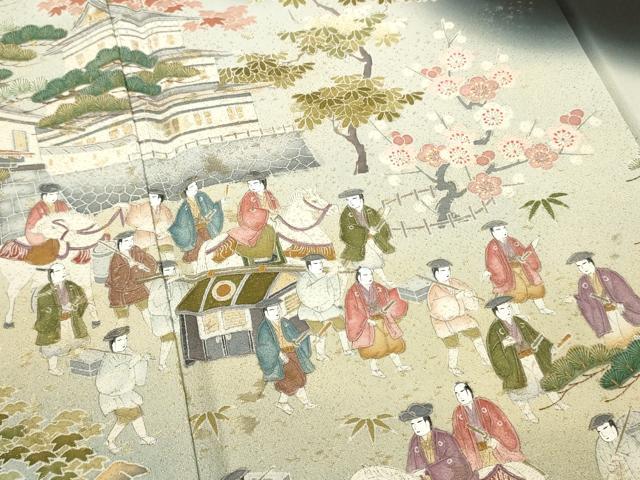 平和屋着物■豪華黒留袖 作家物 人物風景文 暈し染め 金彩 正絹 逸品 DABH8247zy