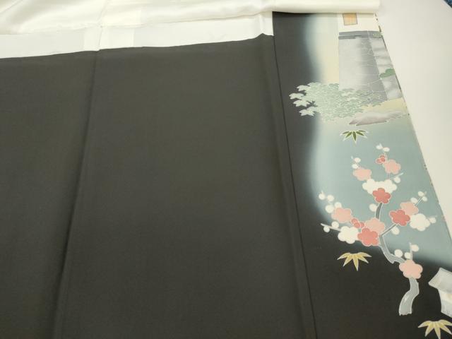 平和屋着物■豪華黒留袖 作家物 人物風景文 暈し染め 金彩 正絹 逸品 DABH8247zy