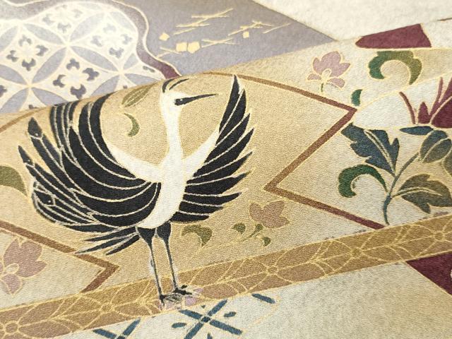 平和屋着物■訪問着 花鳥文 暈し染め 金彩 そごう扱い 正絹 逸品 DABH8255zy