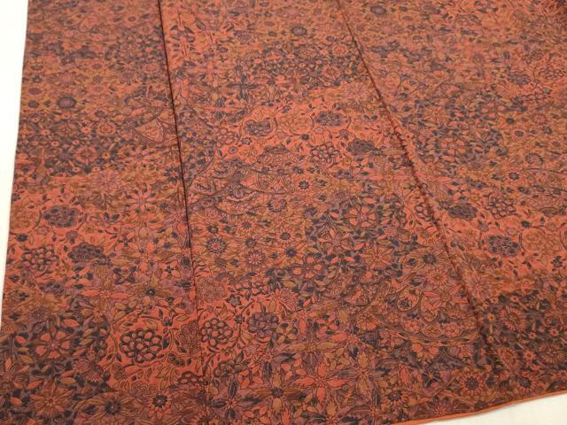 平和屋着物■上質な小紋 草花文 正絹 逸品 DABH8261zy