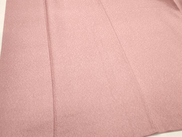 平和屋着物■上質な色無地 霞地紋 水柿色 正絹 逸品 DABH8266zy