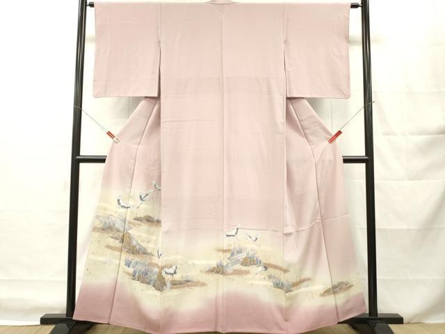 平和屋着物■豪華色留袖 群鶴風景文 暈し染め 金彩 正絹 逸品 DABH8268zy