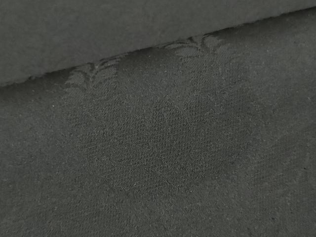 平和屋着物▼西陣 羽織・雨コート 黒生地 反物 羽尺 上がり藤地紋 撥水 逸品 未使用 DABH8277zy