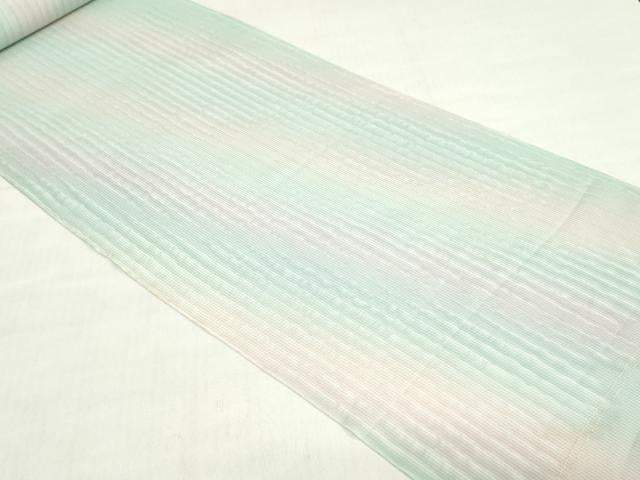 平和屋着物*夏物 小紋 反物 着尺 縦絽 五泉 霞文 暈し染め 逸品 未使用 DABH8344zy