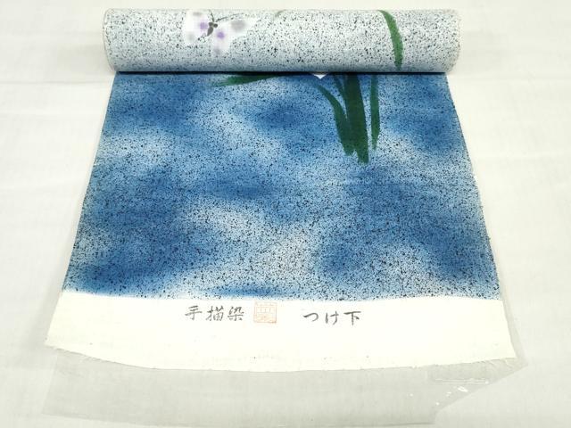 平和屋着物*夏物 付下げ・浴衣兼用 反物 着尺 手描染 花鳥文 綿 逸品 未使用 DABH8345zy