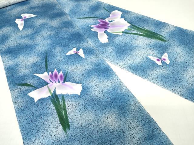 平和屋着物*夏物 付下げ・浴衣兼用 反物 着尺 手描染 花鳥文 綿 逸品 未使用 DABH8345zy