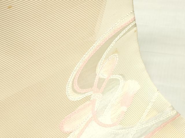 平和屋着物*夏物 西陣 名古屋帯 反物 組紐文 銀糸 証紙付き 逸品 未使用 DABH8361zy