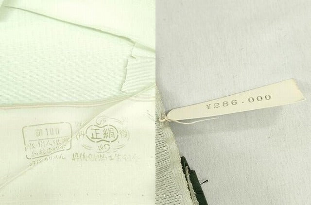 平和屋着物*夏物 付下げ 反物 着尺 絽 草花文 銀彩 逸品 未使用 DABH8367zy