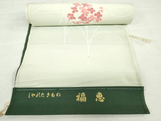 平和屋着物*夏物 付下げ 反物 着尺 絽 草花文 銀彩 逸品 未使用 DABH8367zy