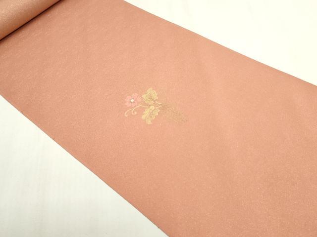 平和屋着物▼付下げ 反物 着尺 竹屋町刺繍 飛鳥草花文 暈し染め 金彩 金通し地 上代36万円 逸品 未使用 DABH8387zy