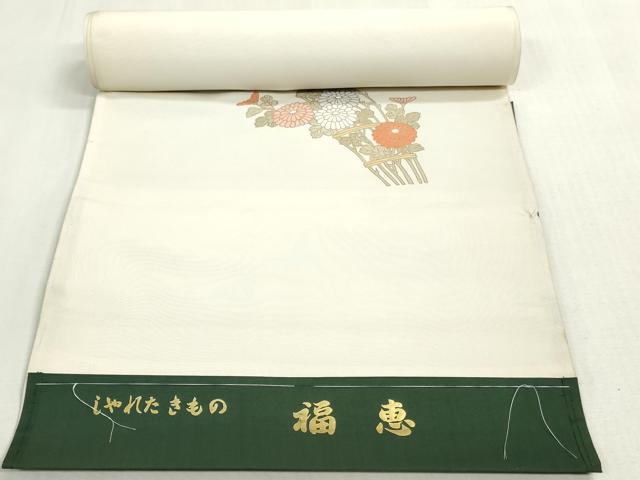 平和屋着物▼羽織・コート 反物 羽尺 草花文 金彩 逸品 未使用 DABH8409zy