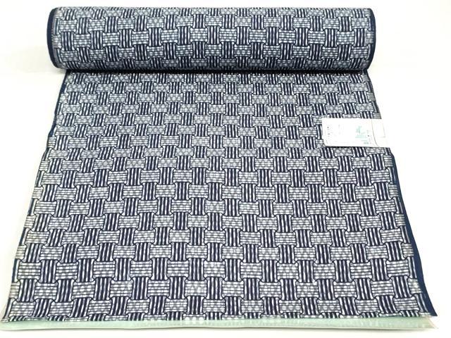 平和屋着物*夏物 浴衣 反物 着尺 注染 東京本染 籠目 十代目市川海老蔵好み 綿 逸品 未使用 DABH8488zy