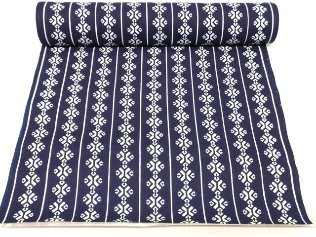 平和屋着物*夏物 男性 浴衣 反物 着尺 注染 GIANTS 間道 キングサイズ 綿 逸品 未使用 DABH8497zy