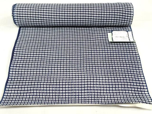 平和屋着物*夏物 浴衣 反物 着尺 注染 幾何学文 花の東京 綿 逸品 未使用 DABH8498zy