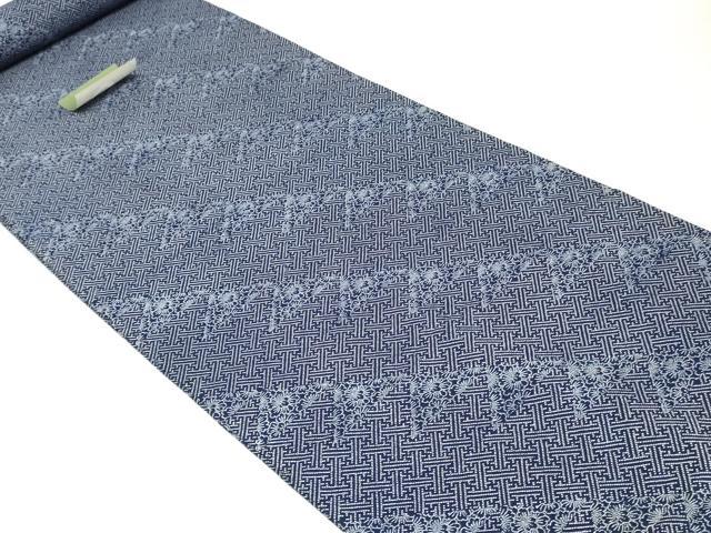 平和屋着物*夏物 浴衣 反物 着尺 注染 がくや好み染 檜垣草花文 綿 逸品 未使用 DABH8499zy