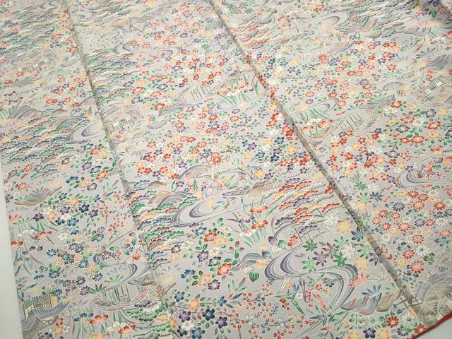 平和屋着物■上質な小紋 風景花文 松竹梅 正絹 逸品 DABH8521qa