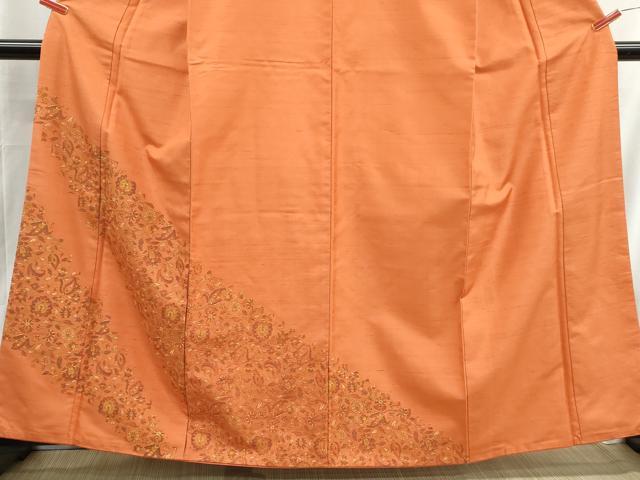 平和屋着物■訪問着 紬地 更紗花文 正絹 逸品 DABH8522qa