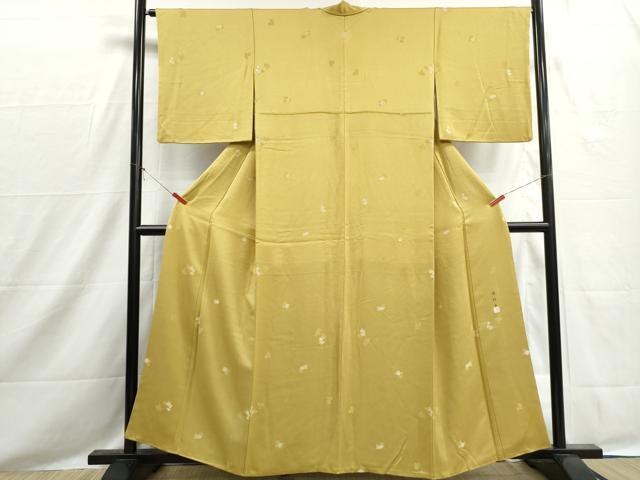平和屋着物■本加賀友禅作家 棒田孝 小紋 刺繍 舞花文 正絹 逸品 DABH8526qa