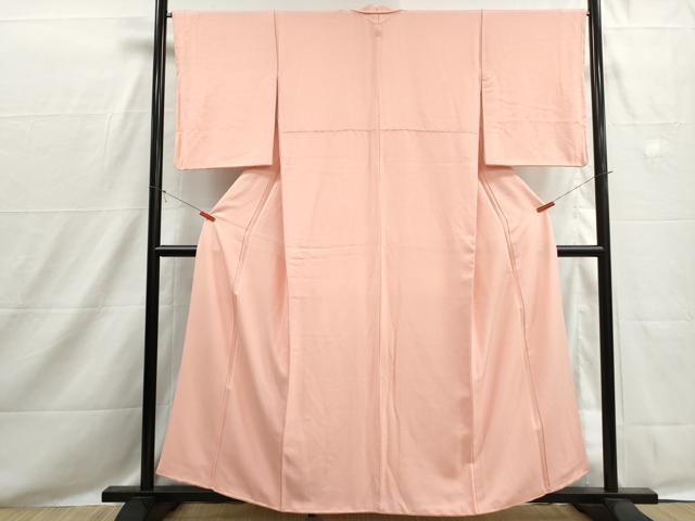 平和屋着物■上質な色無地 菱地紋 一斤染色 正絹 逸品 DABH8531qa