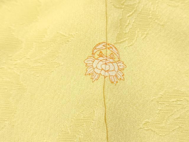 平和屋着物■上質な色無地 草花地紋 淡黄色 正絹 逸品 DABH8536qa