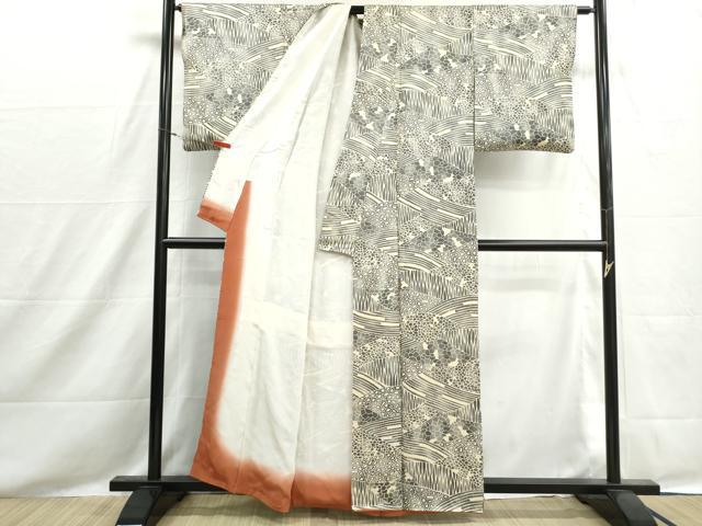 平和屋着物■上質な小紋 切嵌石畳文 正絹 逸品 DABH8537qa