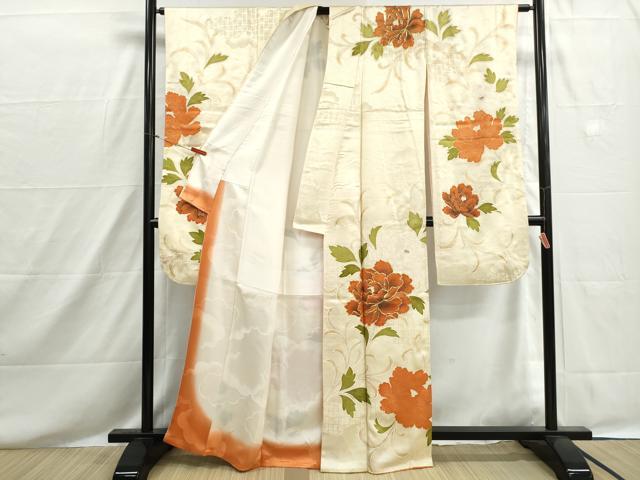 平和屋着物■豪華振袖 駒刺繍 牡丹文 金彩 正絹 逸品 DABH8544qa