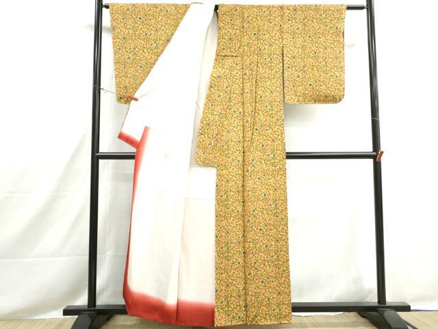 平和屋着物■上質な小紋 花唐草文 正絹 逸品 DABH8554qa