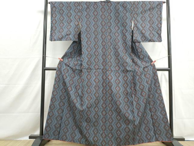 平和屋着物■上質な紬 菱間道 正絹 逸品 DABH8558qa