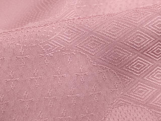 平和屋着物■上質な色無地 重ね雲地紋 退紅色 正絹 逸品 DABH8567qa