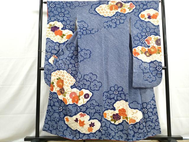 平和屋着物■豪華振袖 駒刺繍 絞り 雲取り菊唐草文 金彩 正絹 逸品 DABH8569qa