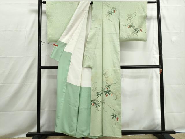 平和屋着物■訪問着 唐草南天文 正絹 逸品 DABH8570qa
