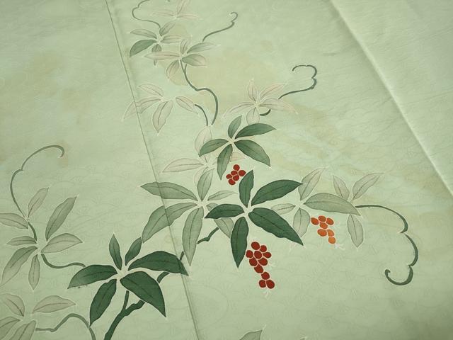 平和屋着物■訪問着 唐草南天文 正絹 逸品 DABH8570qa
