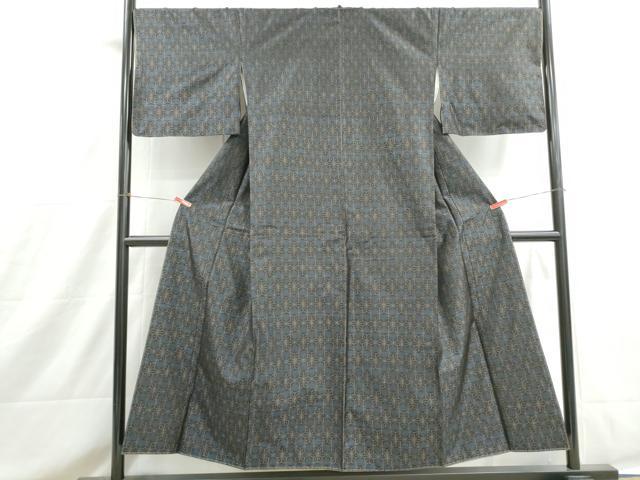 平和屋着物■本場大島紬 麻の葉文 正絹 逸品 DABH8578qa