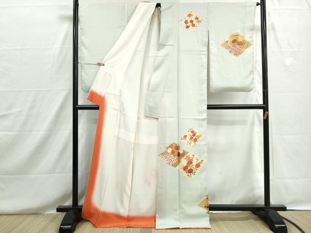 平和屋着物■訪問着 刺繍 松皮菱草花文 金彩 正絹 逸品 DABH8580qa