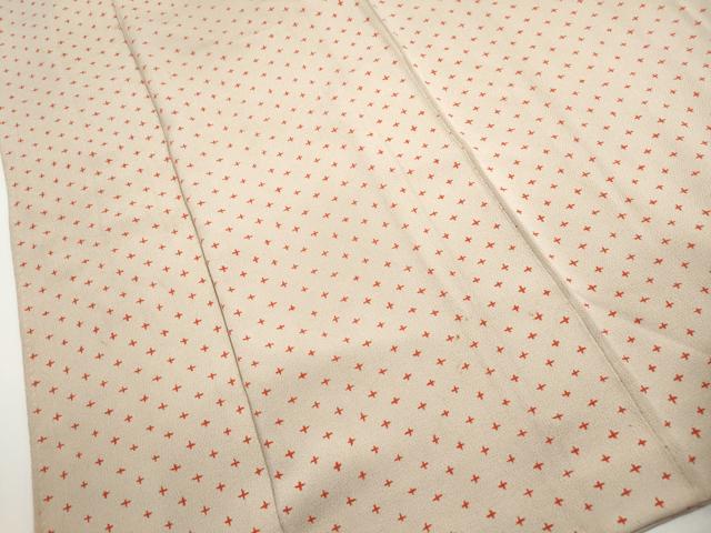 平和屋着物■上質な小紋 作家物 十字絣文 鬼しぼ縮緬 正絹 逸品 DABH8593qa