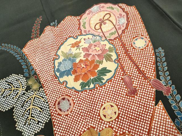 平和屋着物■豪華黒留袖 作家物 鏡裏雪輪花文 金彩 正絹 逸品 DABH8605qa