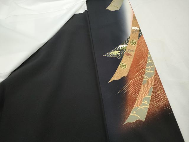 平和屋着物■豪華黒留袖 作家物 御所車枝梅文 松竹梅 暈し染め 金銀彩 正絹 逸品 DABH8606qa
