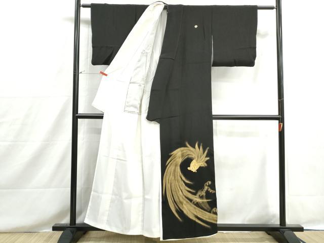 平和屋着物■豪華黒留袖 駒刺繍 立波文 亀 金彩 正絹 逸品 DABH8607qa