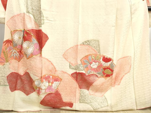 平和屋着物■豪華振袖 駒刺繍 絞り 地紙花文 金銀糸 正絹 逸品 DABH8613qa
