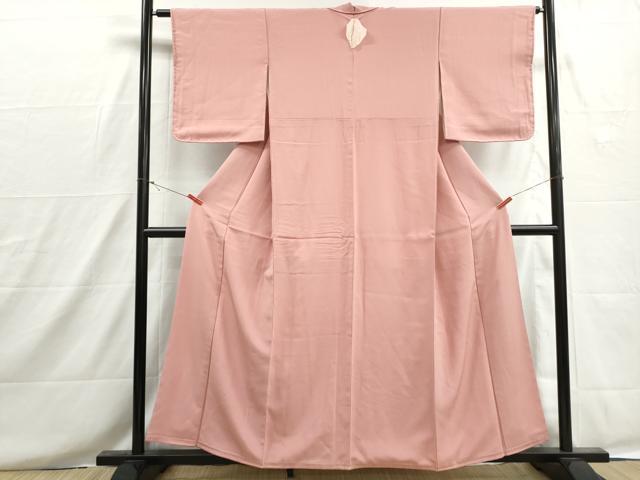 平和屋着物■上質な色無地 珊瑚色 正絹 逸品 DABH8630qa