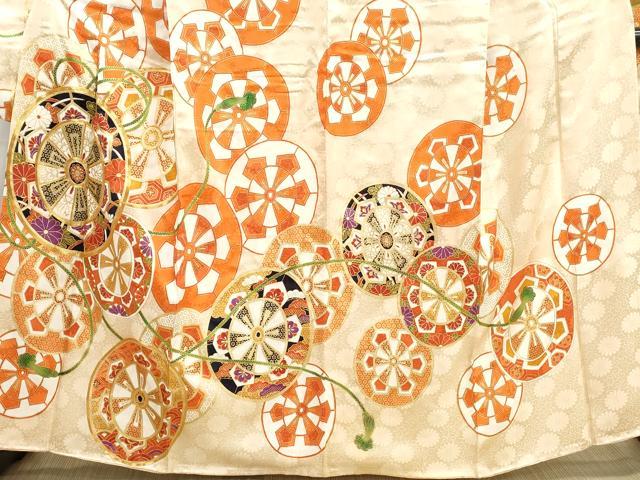 平和屋着物■豪華振袖 駒刺繍 源氏車花文 金彩 正絹 逸品 DABH8636qa