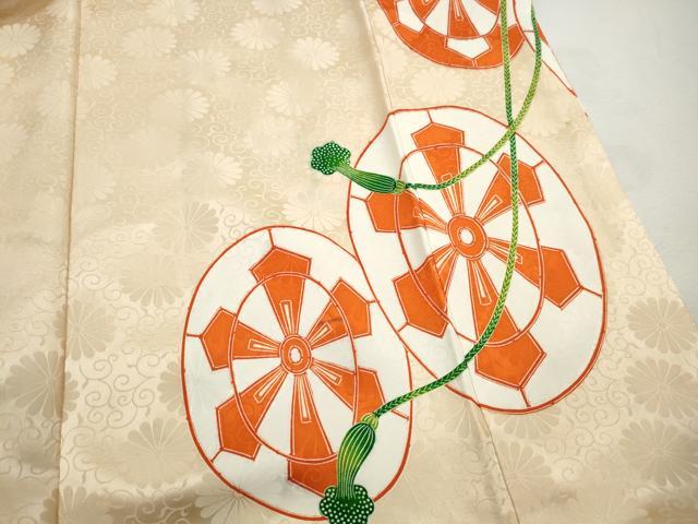 平和屋着物■豪華振袖 駒刺繍 源氏車花文 金彩 正絹 逸品 DABH8636qa