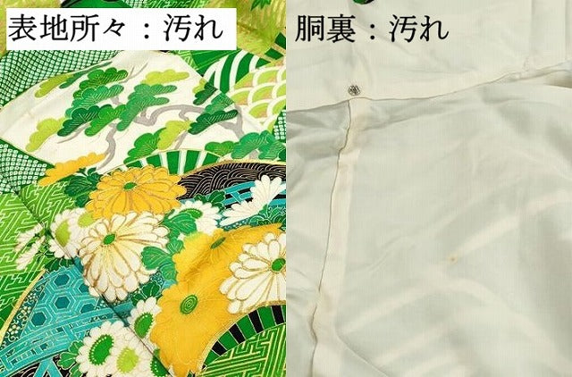 平和屋着物■豪華振袖 駒刺繍 流水地紙花松文 金彩 正絹 逸品 DABH8648qa